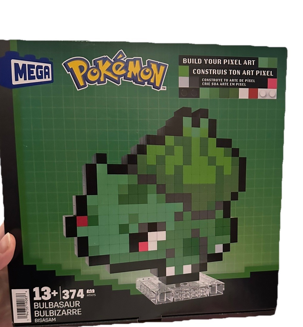 Pokemon Bulbasaur Mega Blocks Pixel Art Building Kit & Display Toy NEW