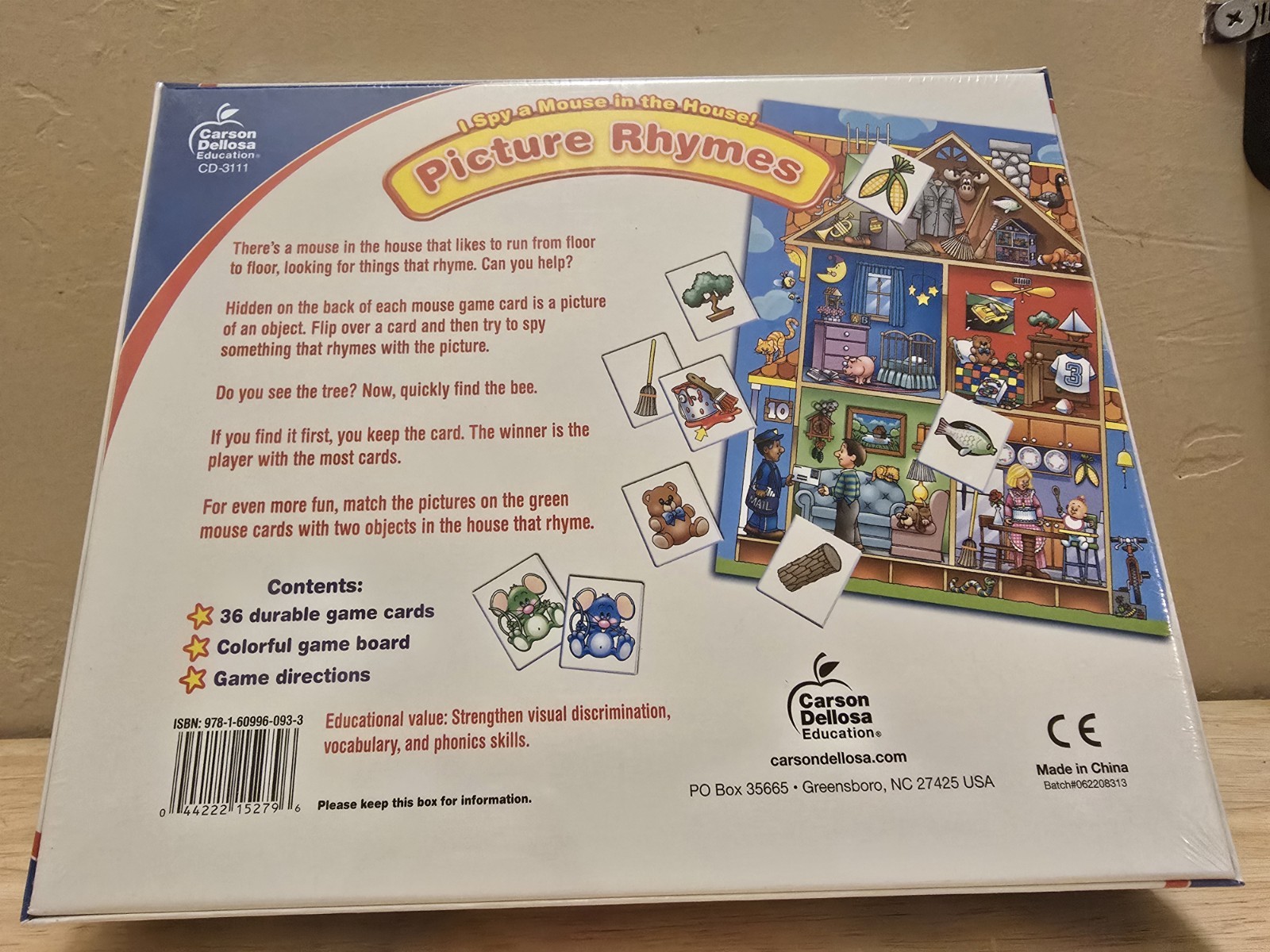 I Spy a Mouse in the House! Picture Rhymes Game Carson Dellosa CD-3111 Ages 4+