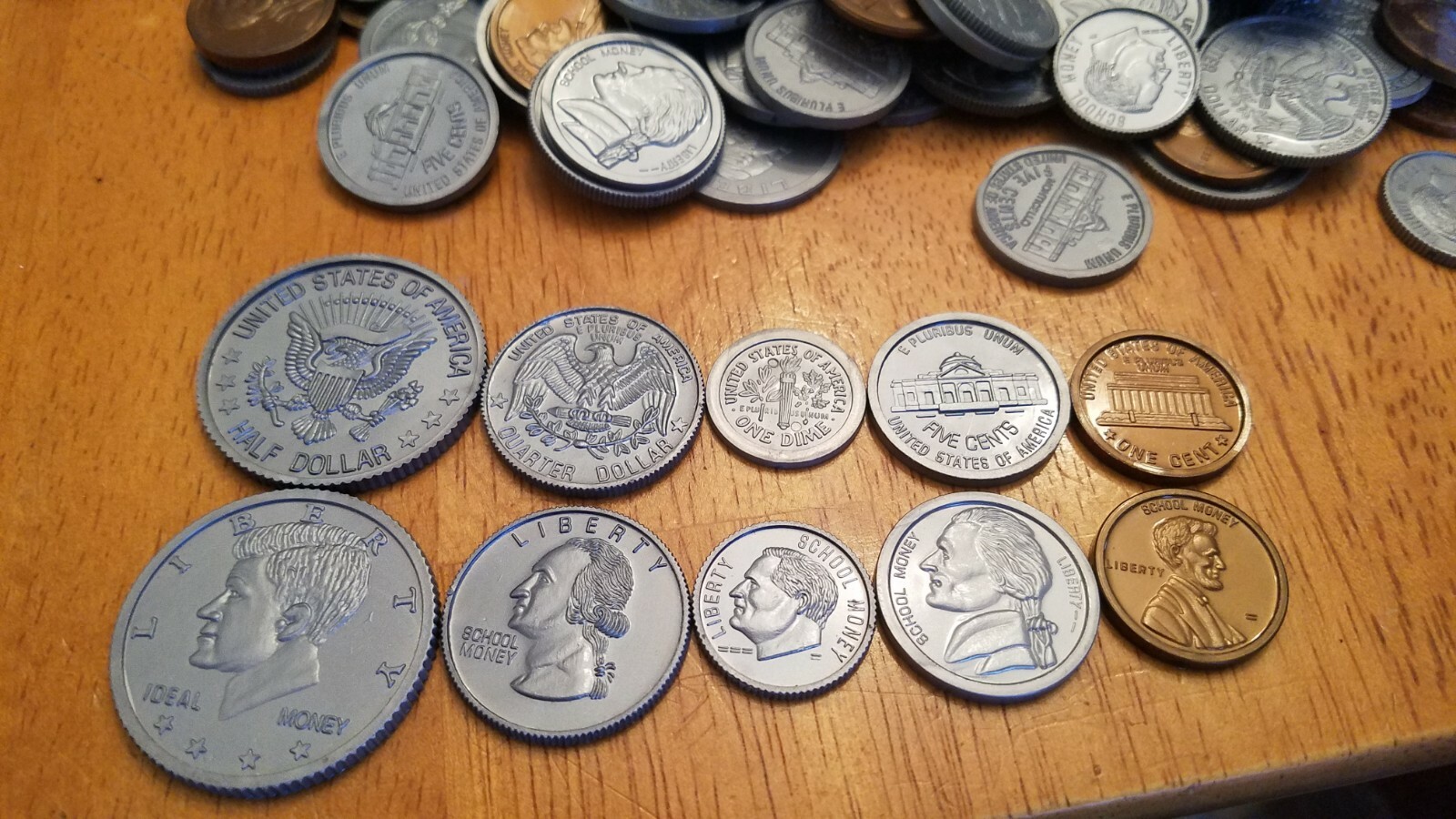 1 Lb pound fake play toy School Money realistic plastic coins educational learn