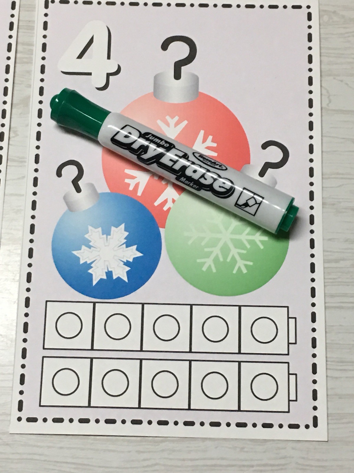 Christmas Ornament – Laminated Unifix Frame Set – teaching supplies