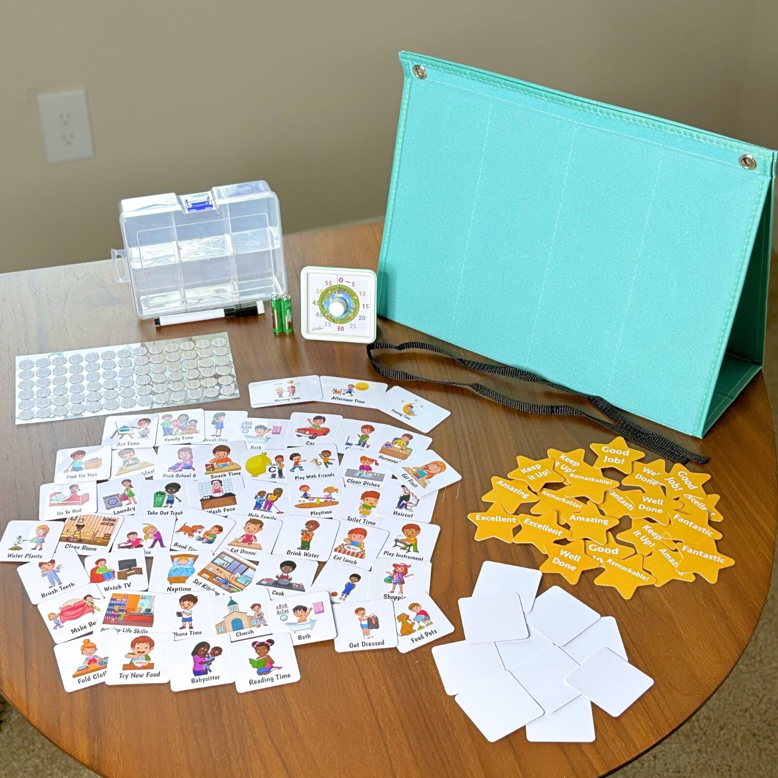 Visual Schedule for Kids with Visual Timer | Reward Chore Chart for Kids Autism