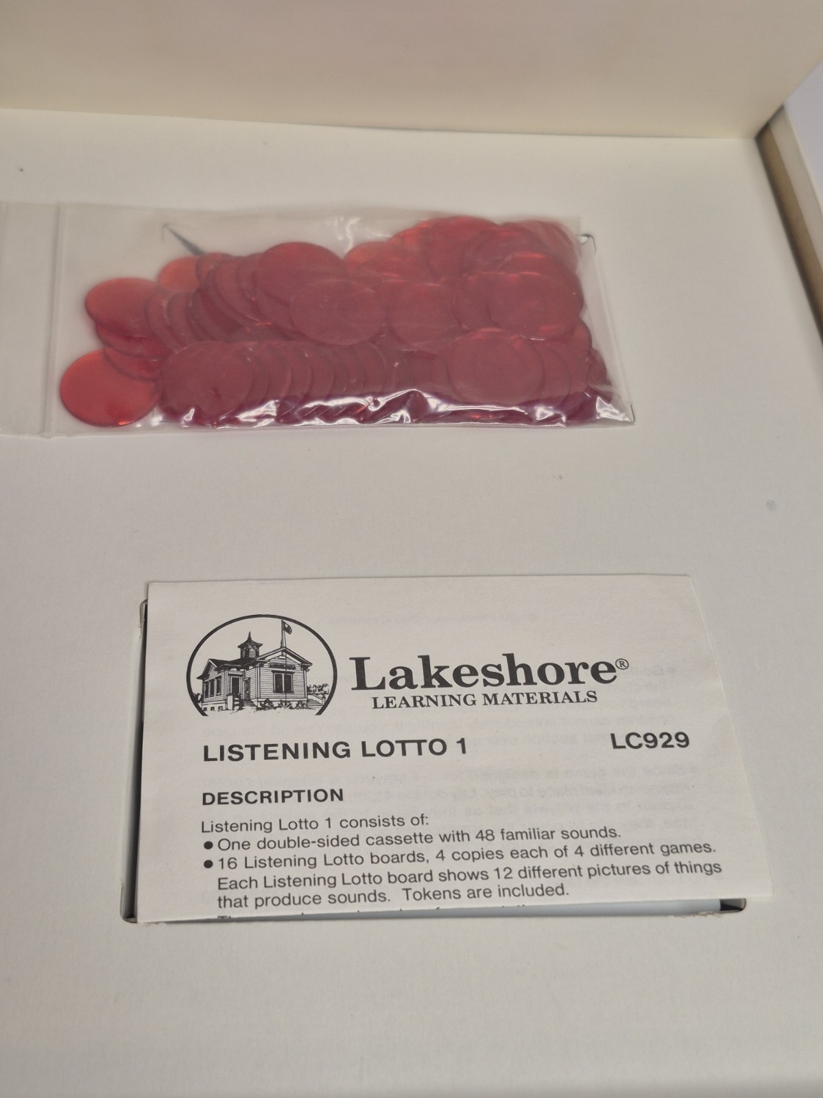 Lakeshore Learning Materials Listening Lotto Game Vintage 1992