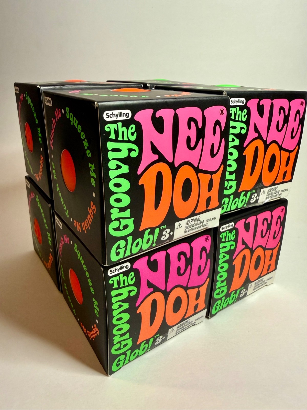 NeeDoh Groovy Glob 🟠🟢 LOT OF 8 NEW Squishy Gift Fidget Bundle Orange Green