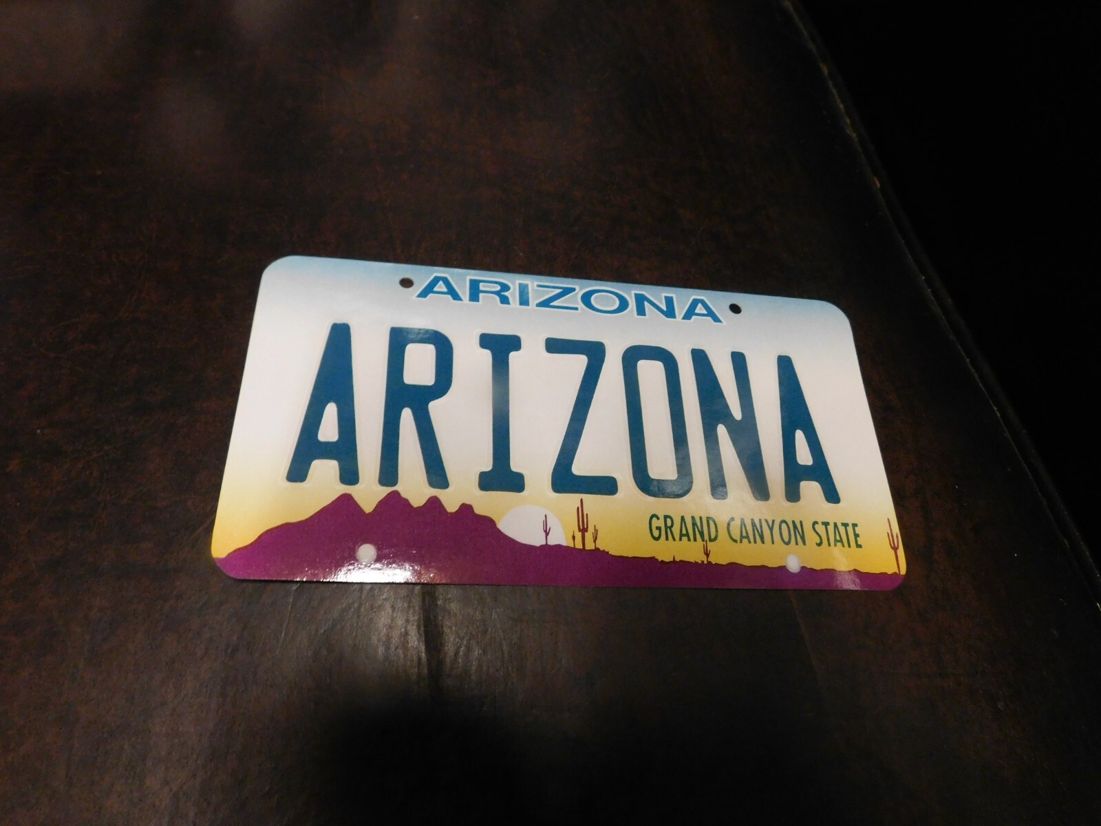 Flash Card Miniature Glossy Paper License Plate 2001 Series Sample Arizona