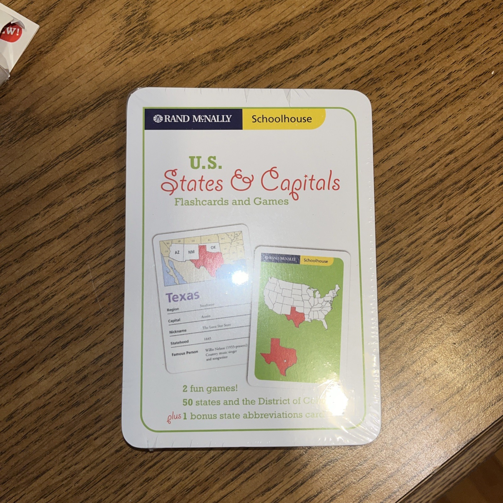 Rand McNally Schoolhouse U.S. States & Capitals Flashcards and Games New Sealed