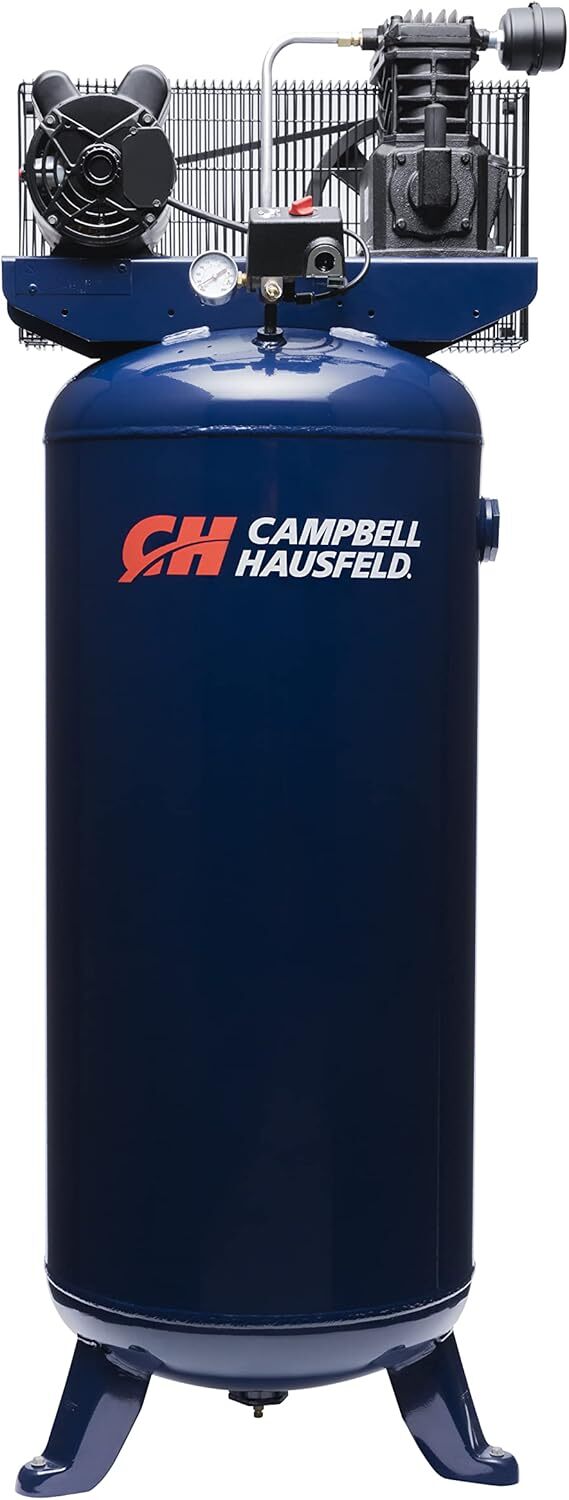 CAMPBELL HAUSFELD 60 Gallon Vertical Air Compressor, 3.7 HP, 240V, 135 Max PSI –