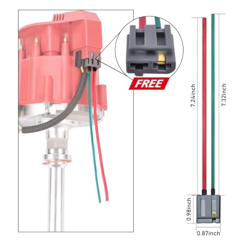 Racing HEI Distributor&Spark Plug Wires & Free Pigtail Wire Harness Combo Kit Re