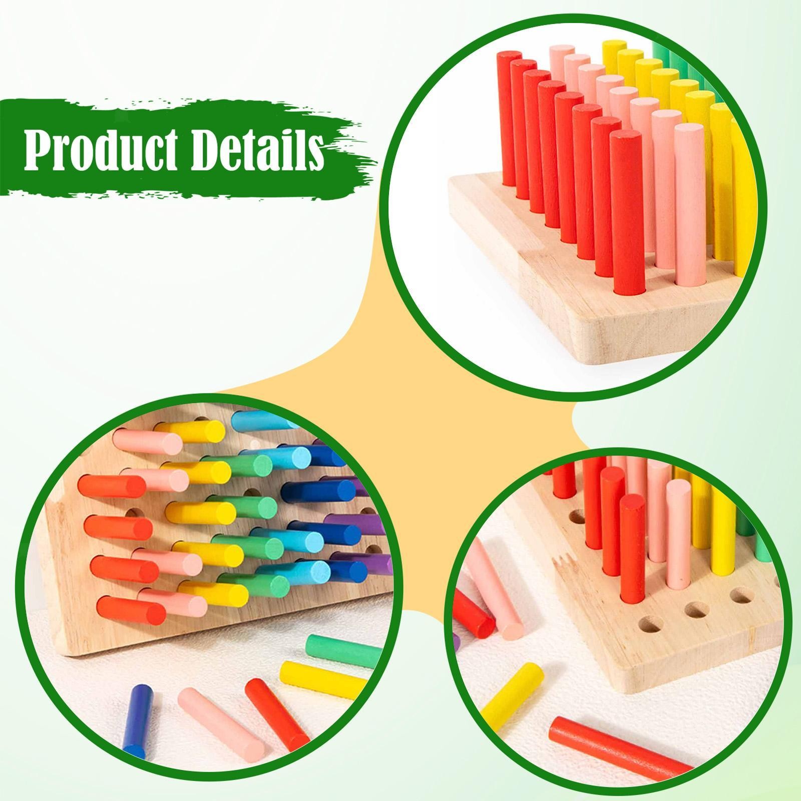Wooden Sensory Toy Color Sorting Recognition Development Board Game Gift Early