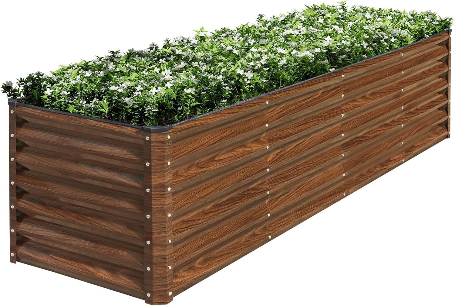 2-Pack 6x2x2FT Galvanized Raised Garden Bed Kit Metal Planter Box Planting