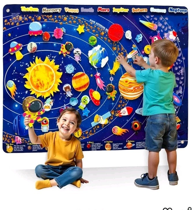 Quokka Space Felt Board Educational Toys 61 Pcs
