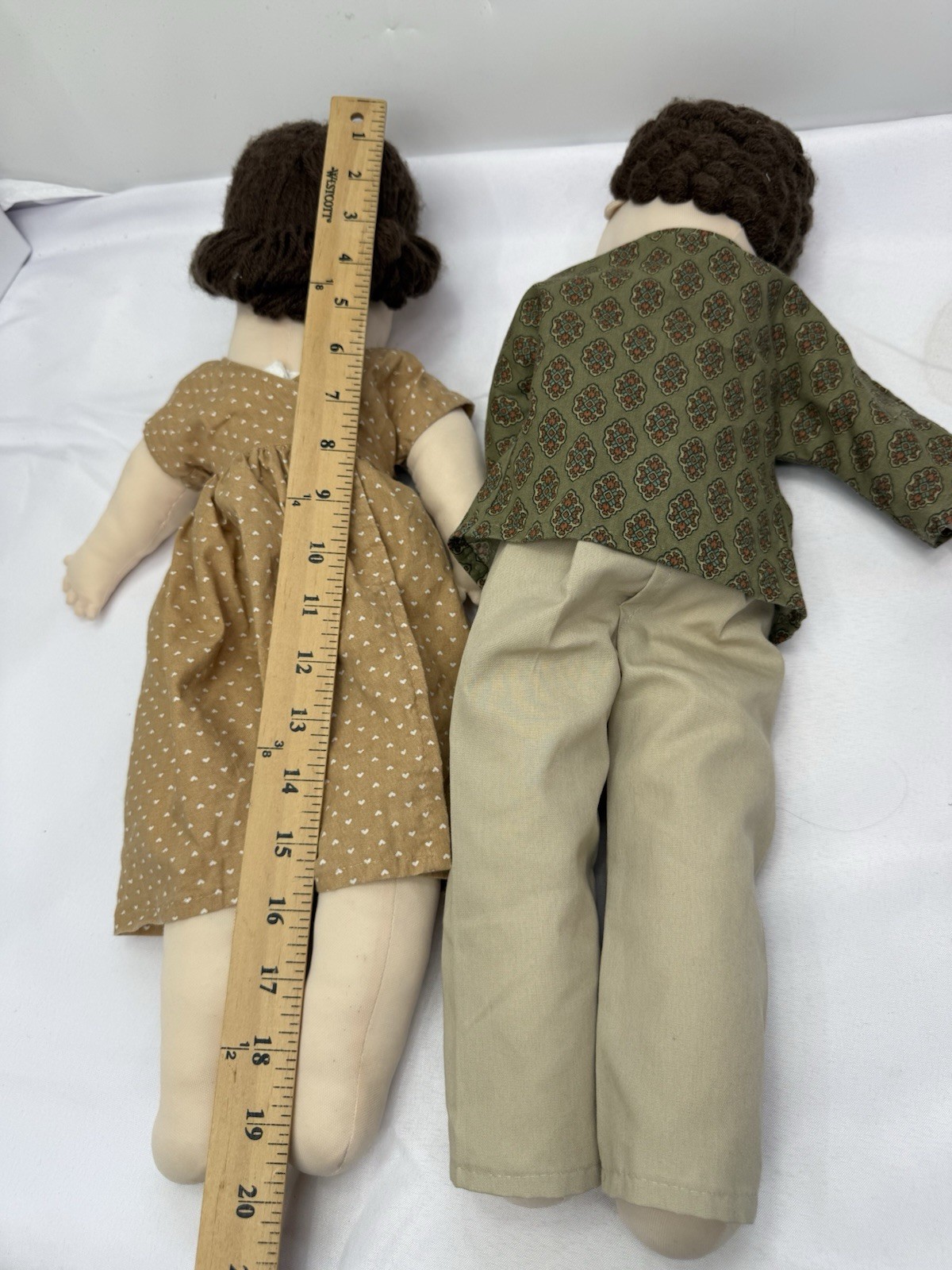 Vintage Teach A Bodies Man And Woman Anatomically Correct Plush Dolls W/clothes