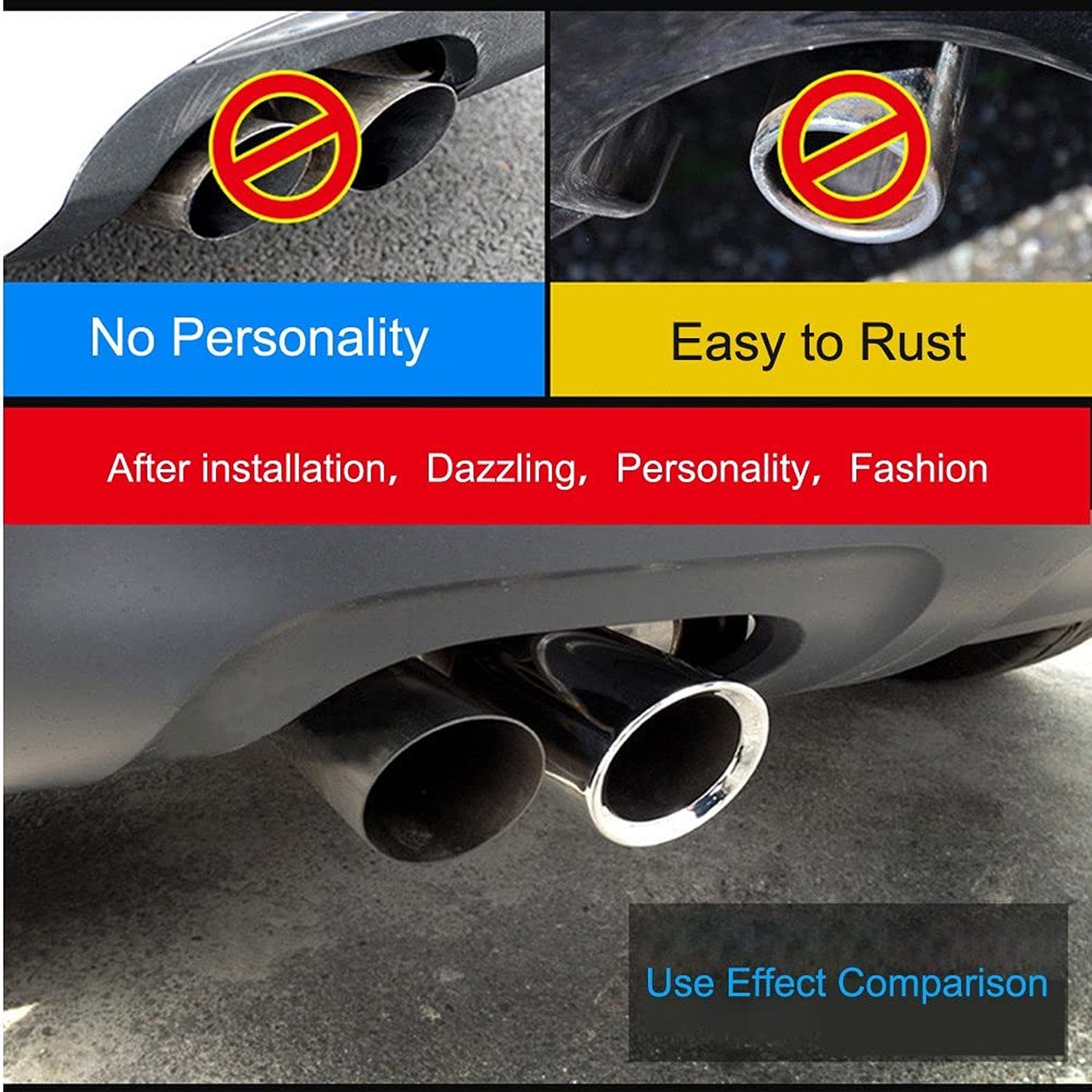 Dsycar Exhaust Tips Pair Compatible with VW Volkswagen JETTA 2009-2018/ SAGIT…