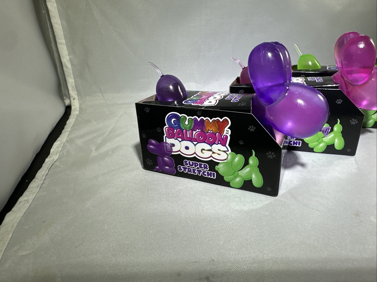 Gummy Balloon Dogs Super Stretchy Toy Blue Pink Purple Green Set Lot Of 4 Needoh