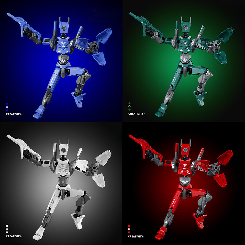 Mechanical Sentinel Magnetic Humanoid Multi-Gesture Fully-Joint Movable Assembly