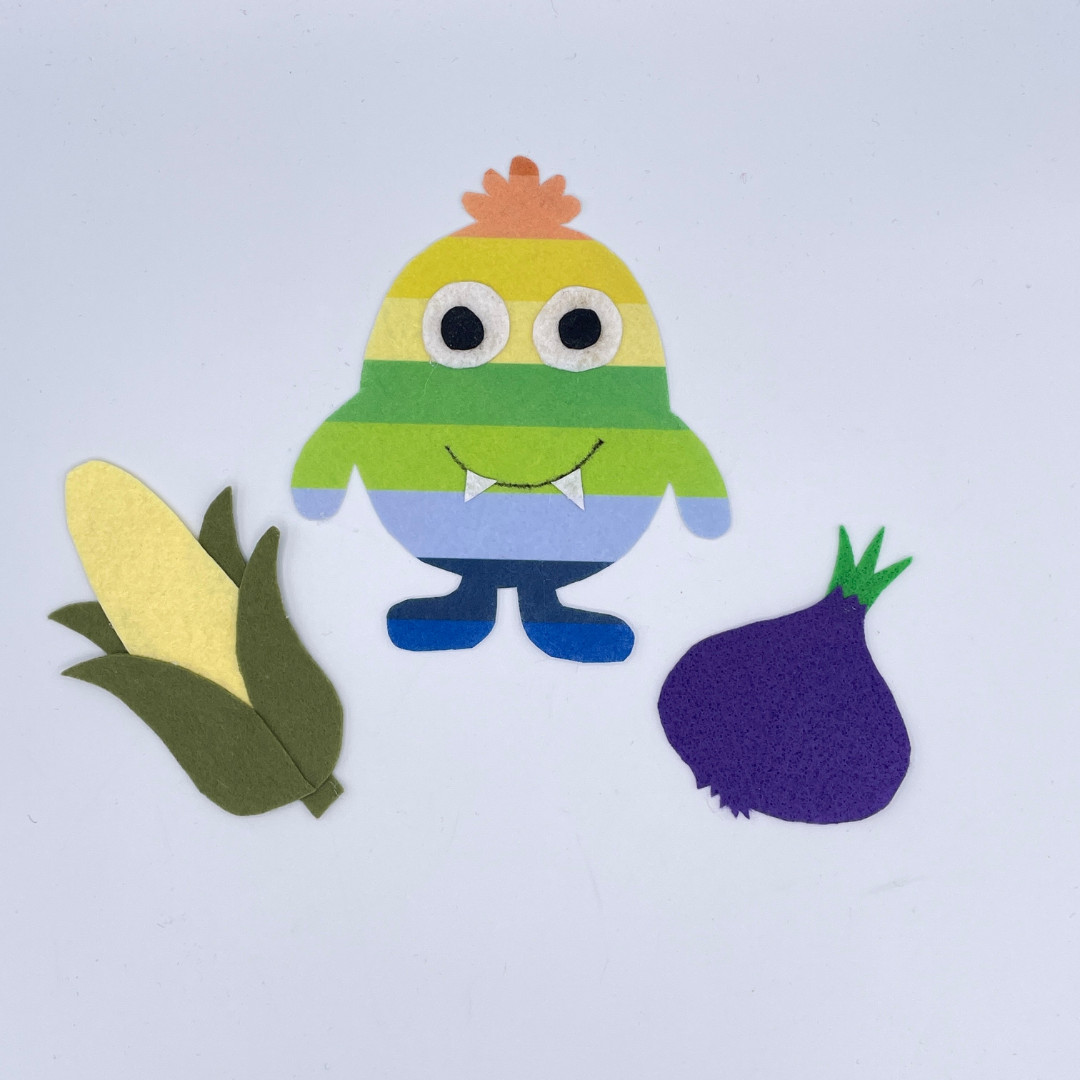  Hungry Monster Felt Story Set – Eat Your Veggies w/ Rhyme and Activities