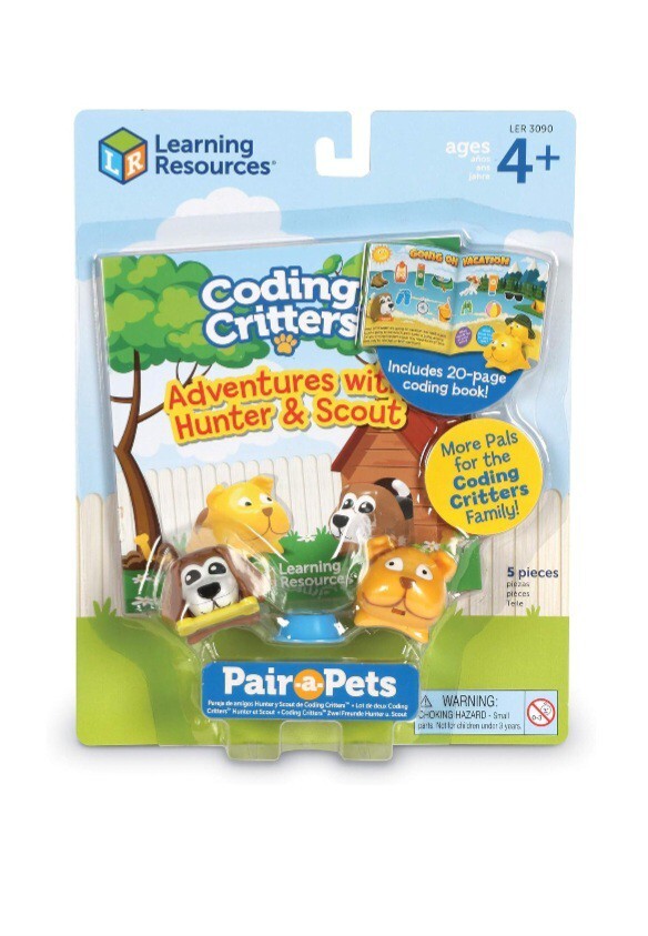 Learning Resources Coding Critters Pair-A-Pets Dogs Hunter & Scout – 5 Pieces.