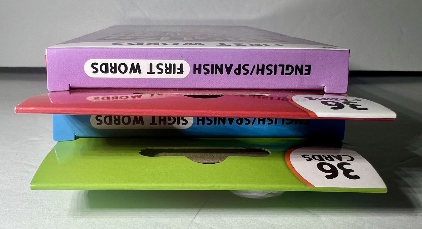 English and Spanish Flash Cards First Words Sight Words Spanish Basic Words