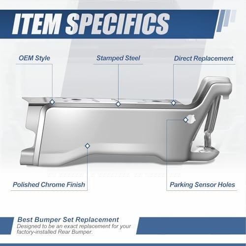 23-26 Ford F250 F350 F450 Rear Bumper End Cap Chrome Right w/Sensor Hole