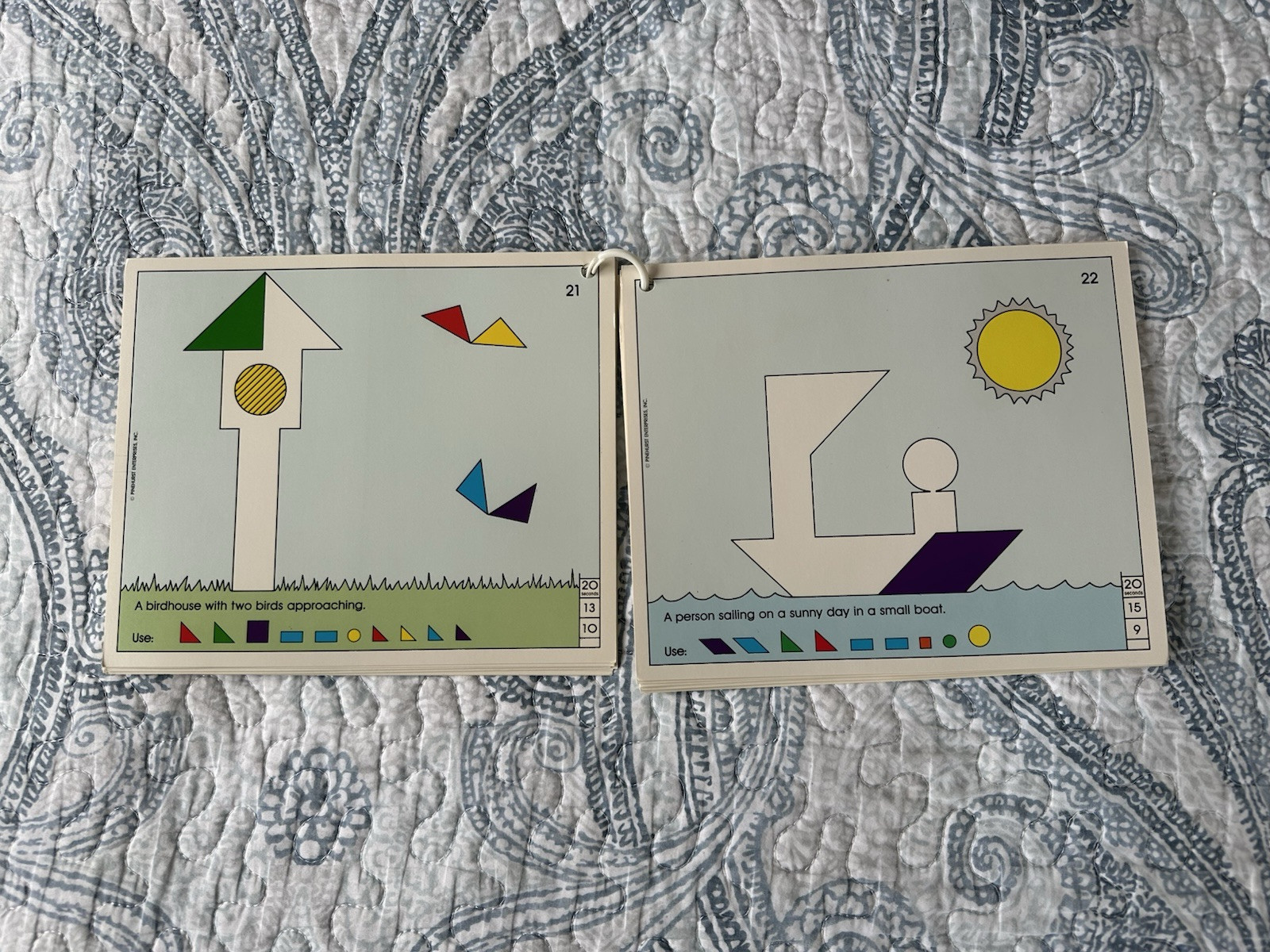 Vintage Design Discovery Toys Educational Wood Tangrams Complete- Retro 80’s