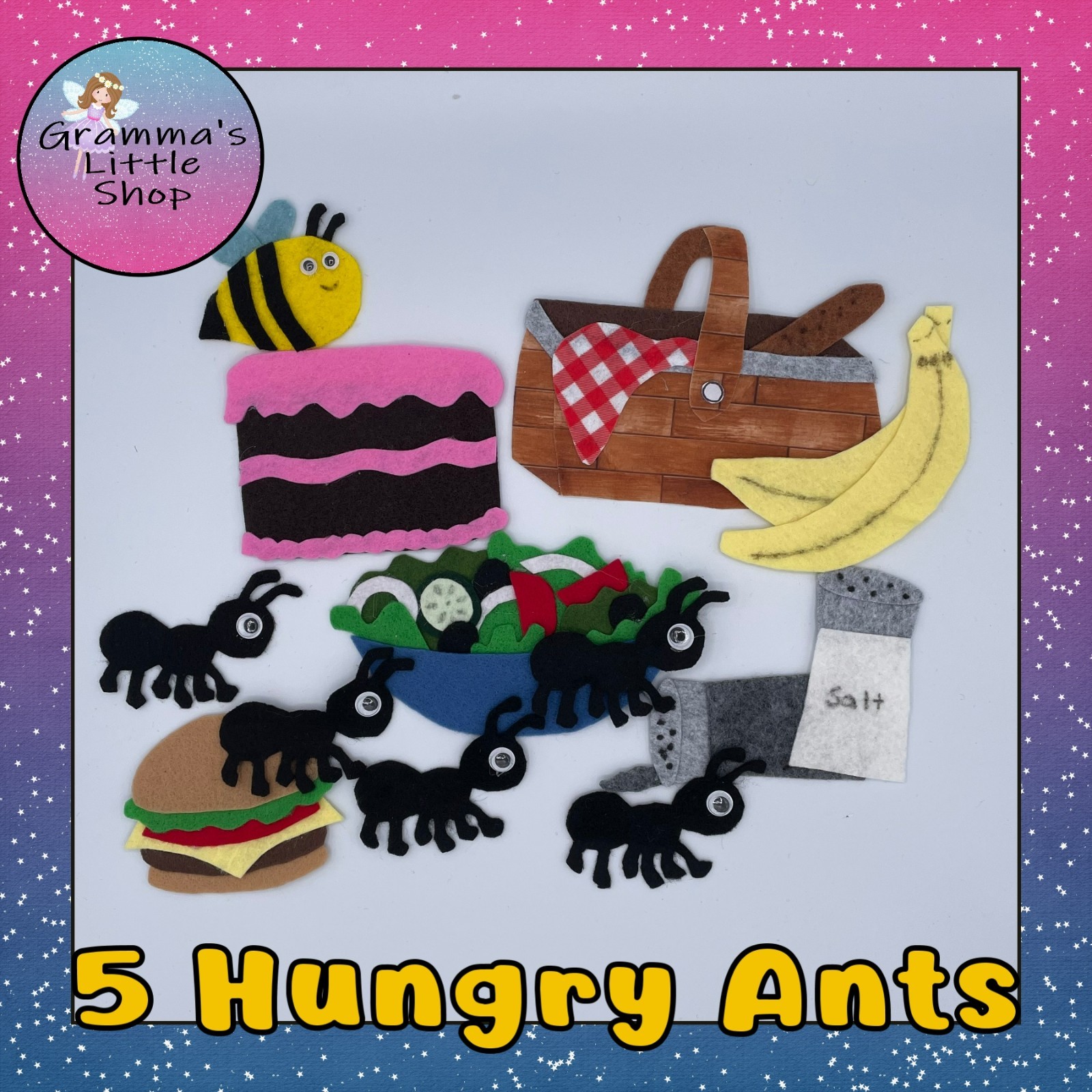 5 Hungry Ants Felt Story Set – A Sweet Adventure in Counting and Curiosity
