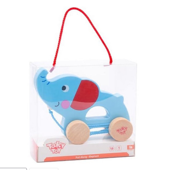 Andreu Toys TK15104 Elephant Pull Along Toy, Multi-Colour, 15.8 x 5.3 x 12.4 cm