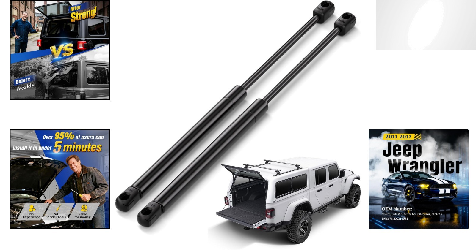 Jeep Wrangler Rear Window Struts 2011-2018 – Superior Performance, 2-Pack