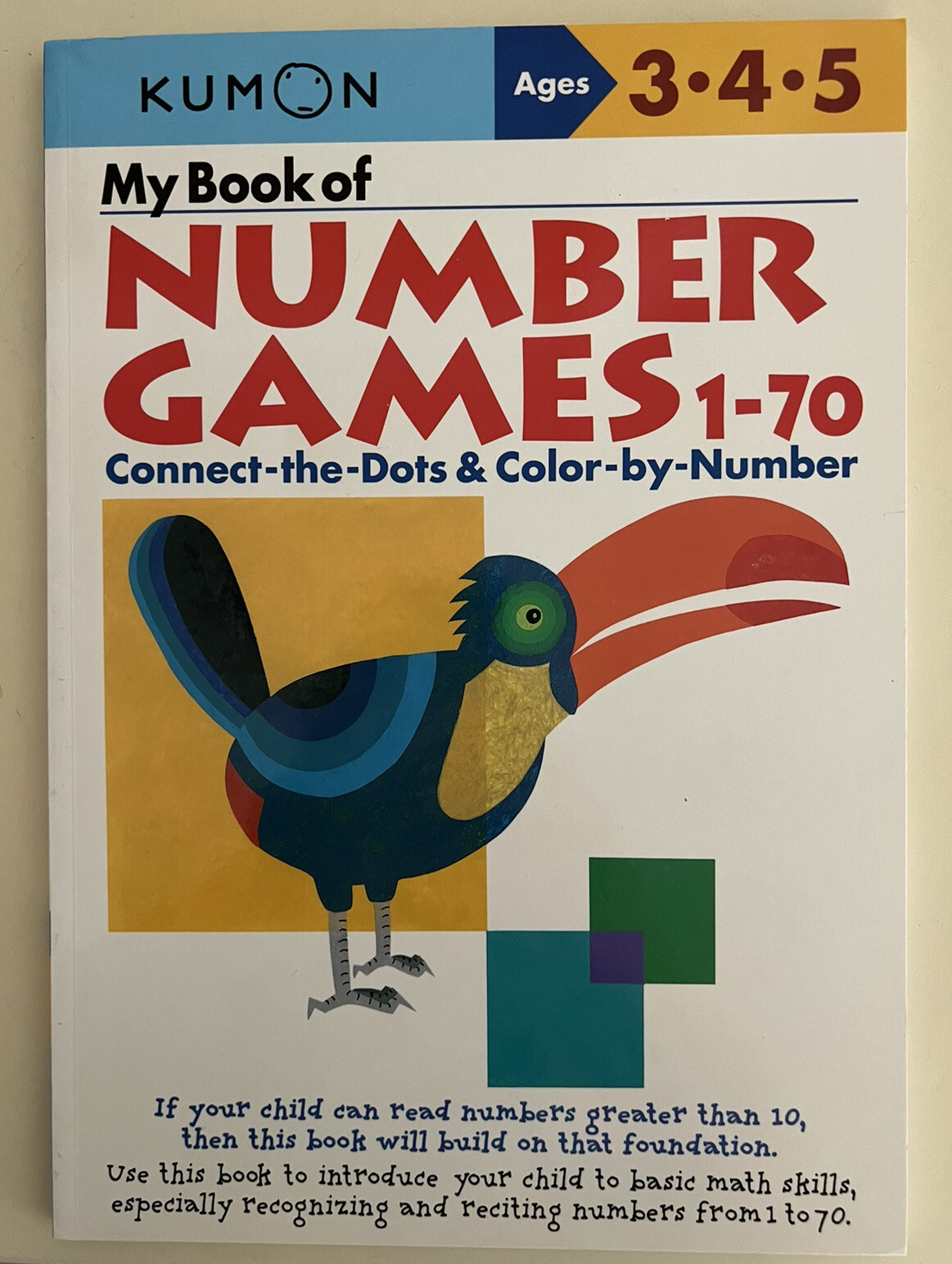 KUMON My Book Of Number Games 1-70 Ages 3-4-5 NEW