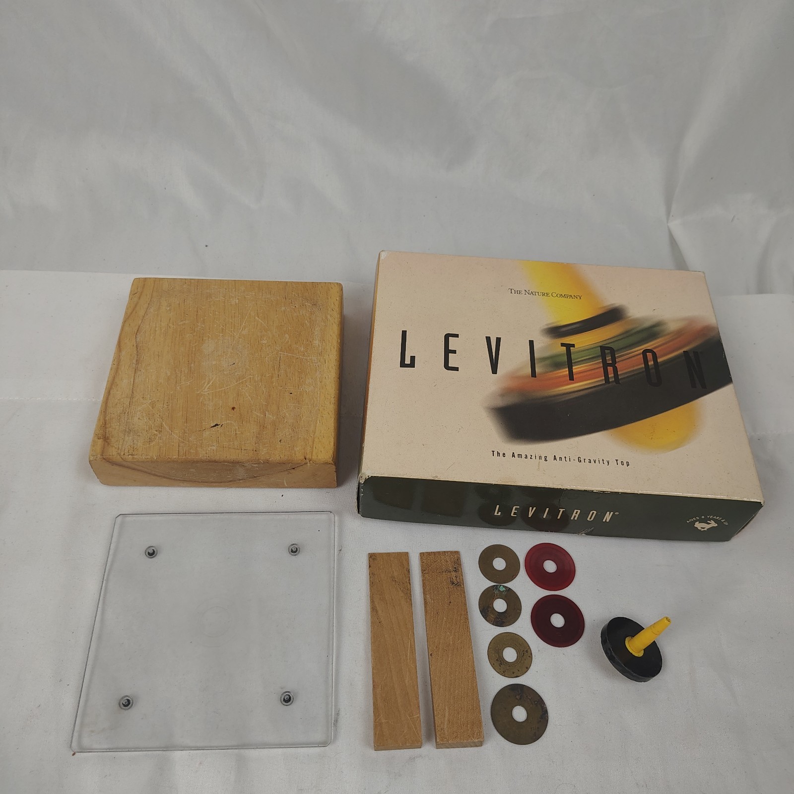 Vintage Levitron Anti Gravity Top Yellow Black Accessories Box
