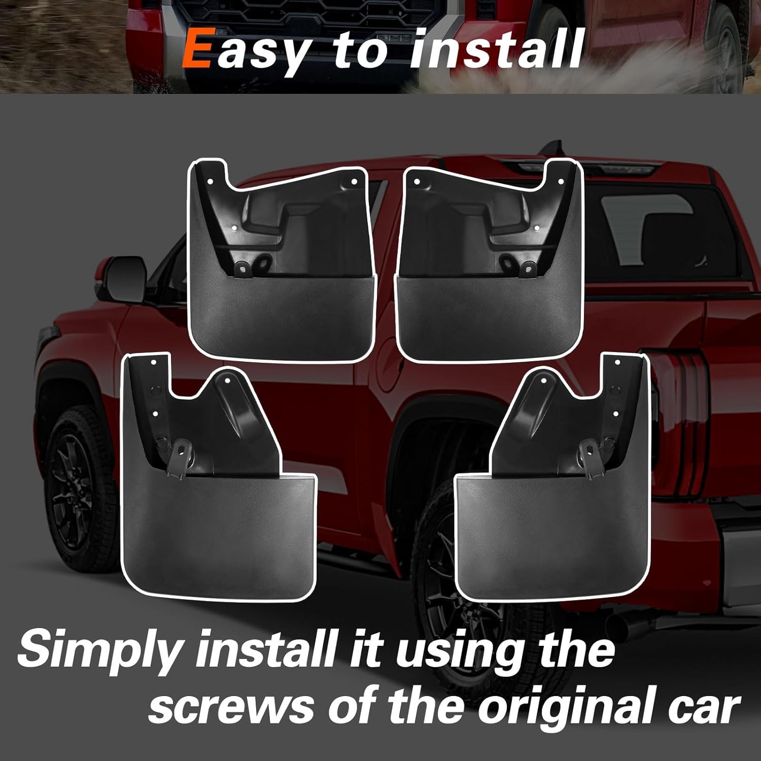 2022 Tundra Mud Flaps Compatible with 2022 2023 2024 Toyota Tundra with Hardware