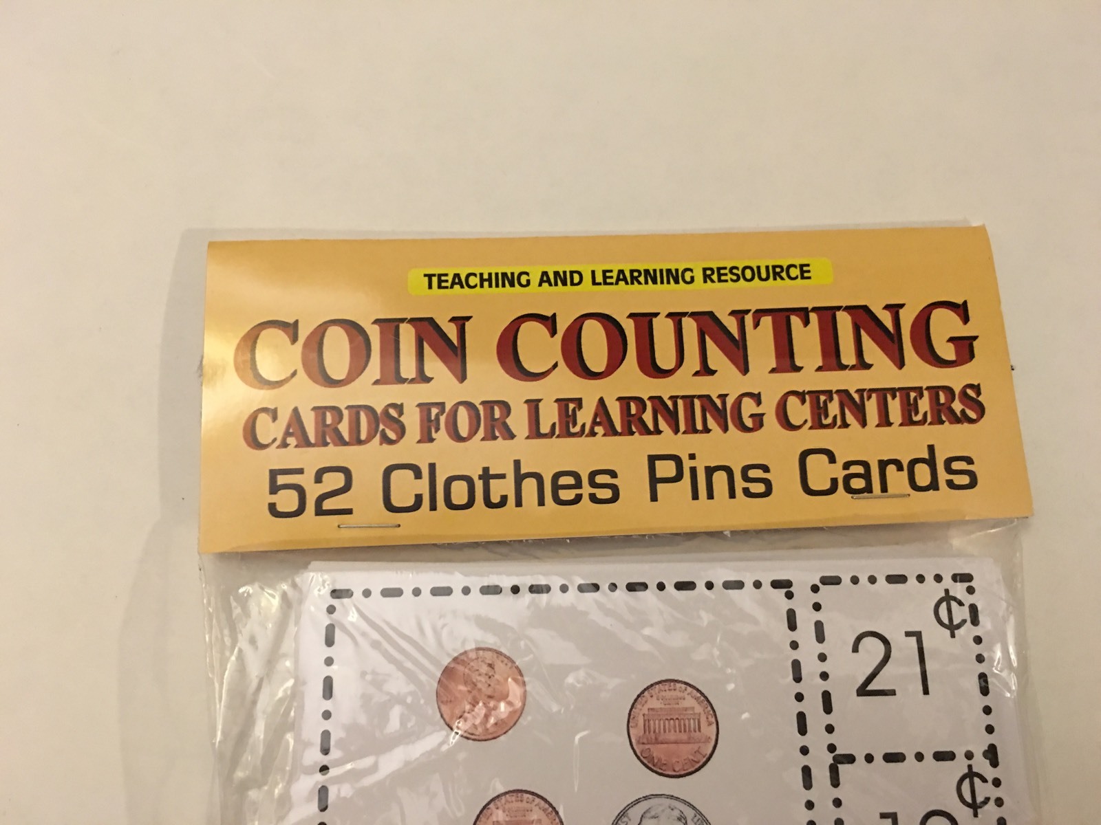 Coin Counting – Cards for Learning Center 52 Cards- math money Teaching supplies