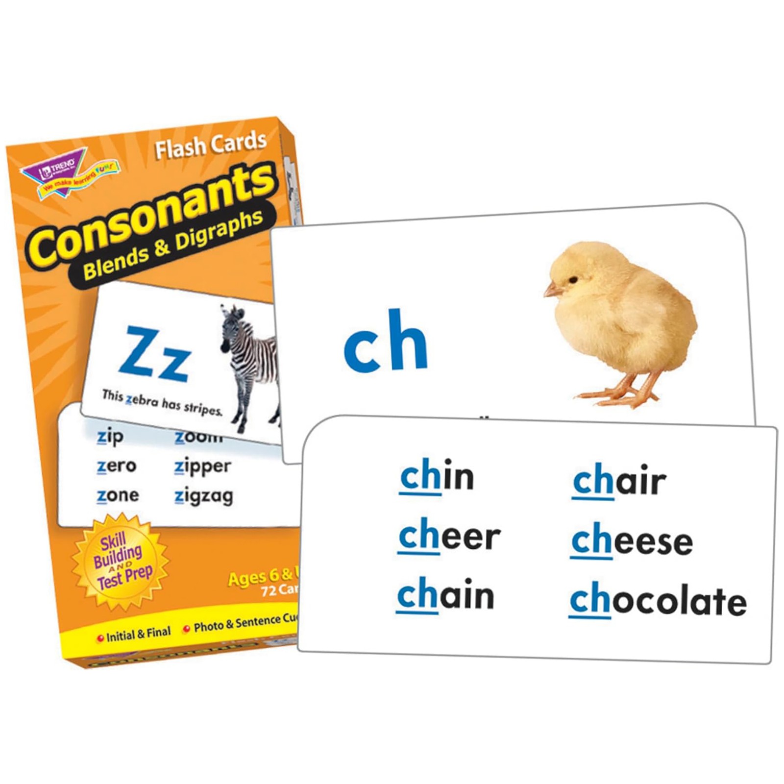 TREND ENTERPRISES, INC. Consonants Flash Cards, 3 x 6 in (T-53009)