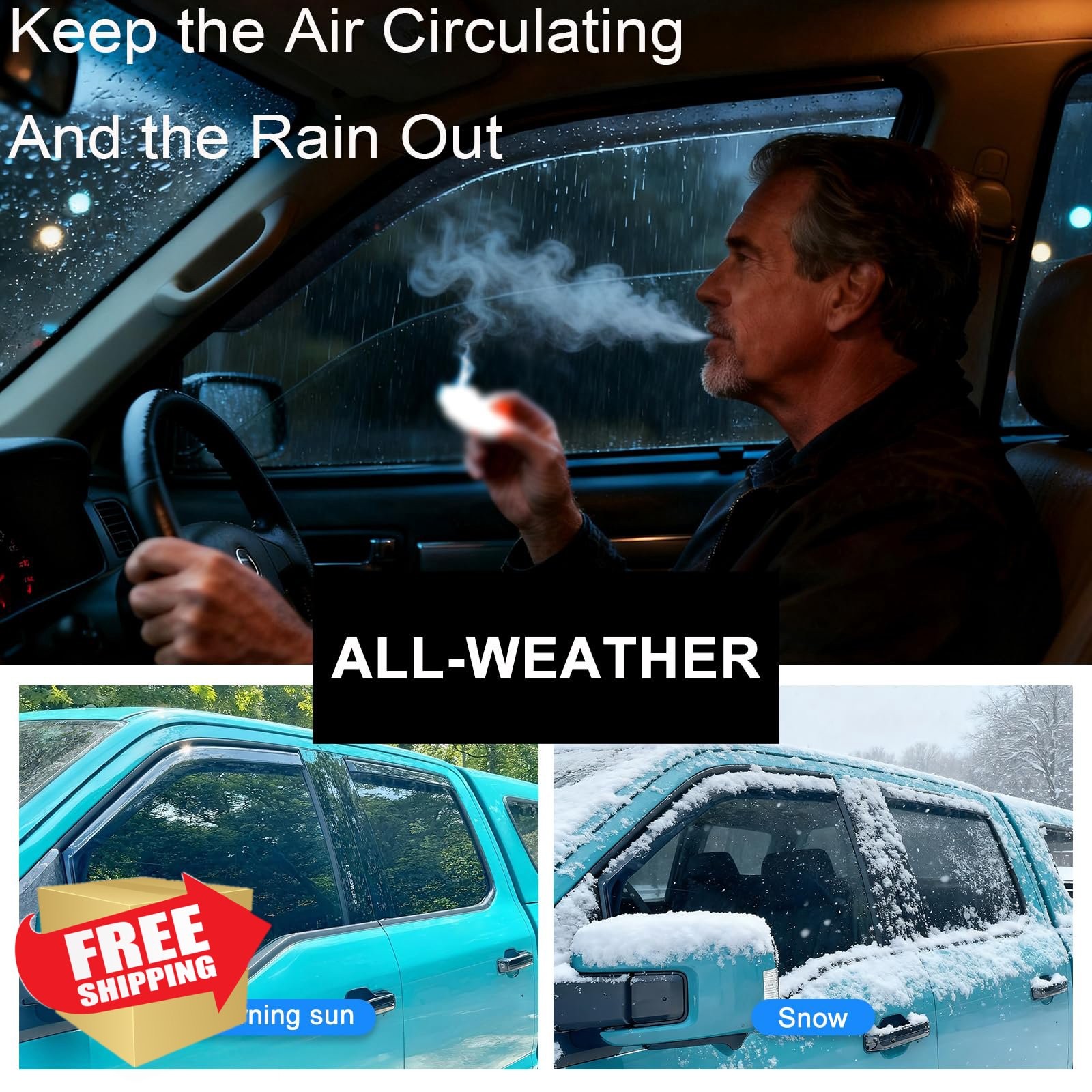 Aurorasters Dodge Durango 11-25 In-Channel Rain Guards 4pcs