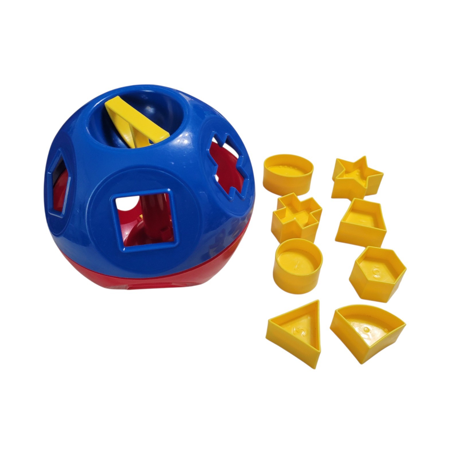 Vintage Tupperware Shape O Ball Numbers Sorter Tupperkids Toy Missing 2 Shapes