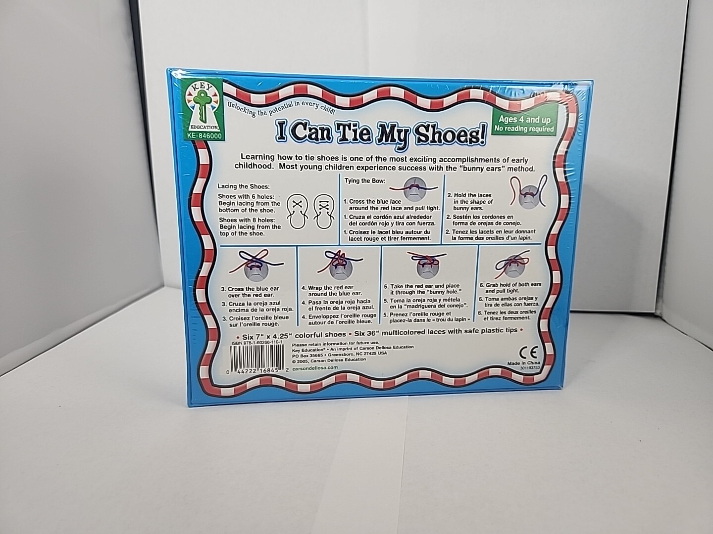 Carson-Dellosa Publishing Key Education I Can Tie My Shoes Lacing Cards 846000