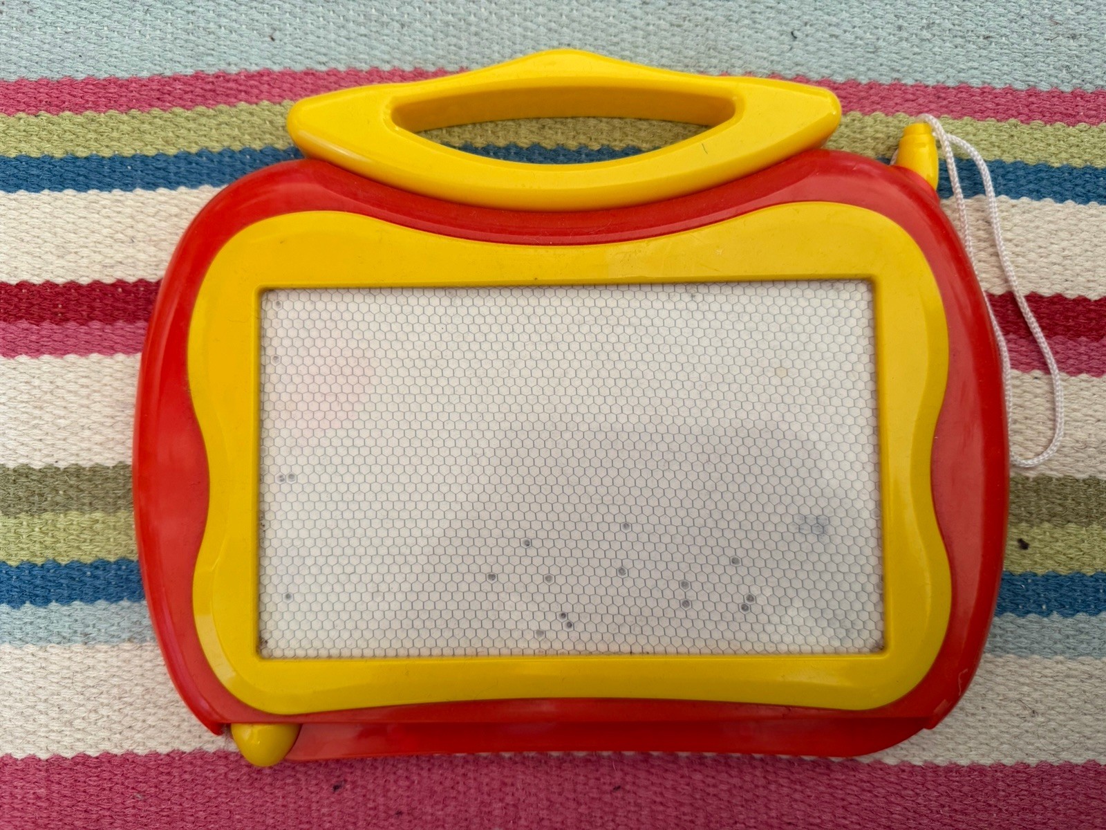 Magnetic Drawing Doodle Board Red & Yellow Vintage (early 2000s)