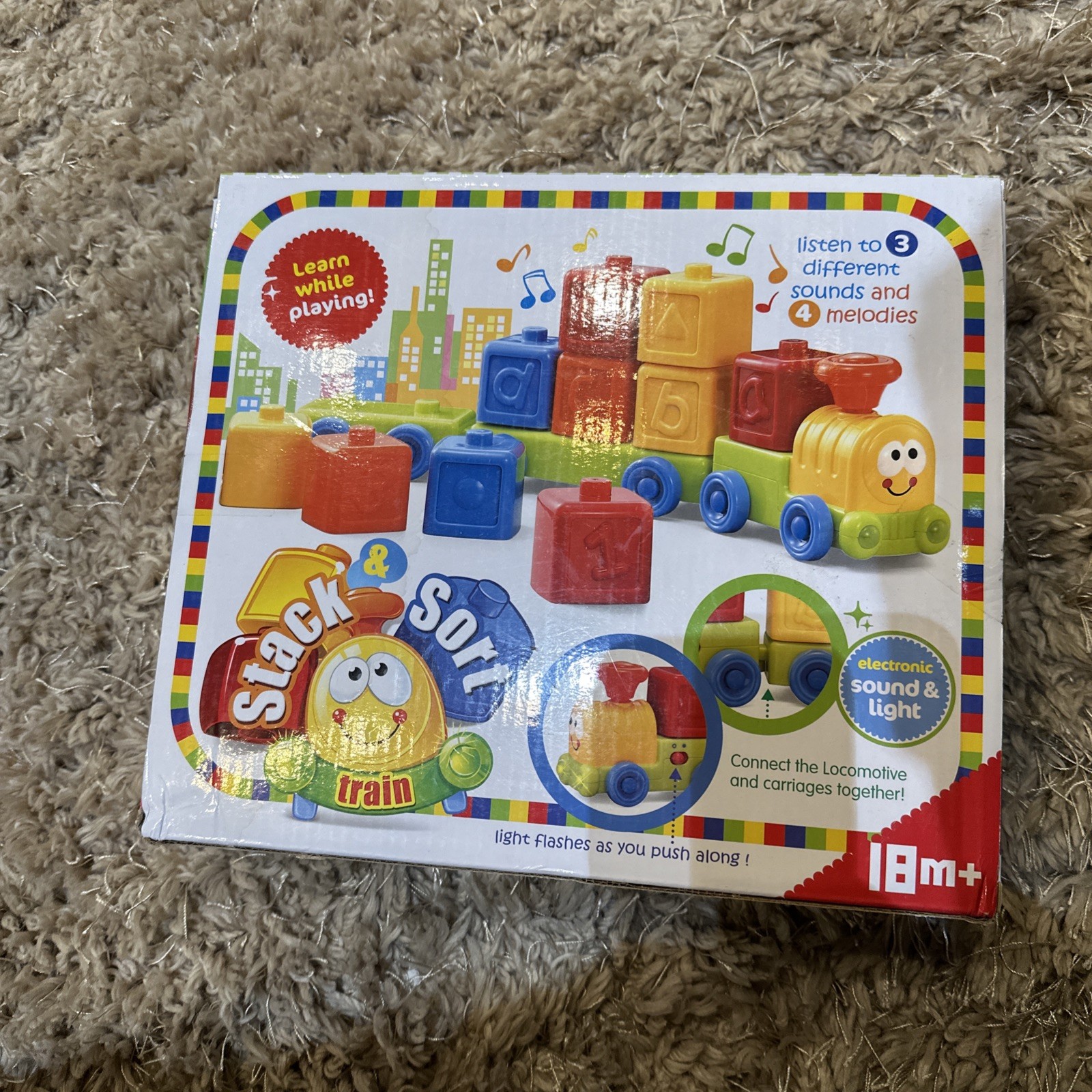 Lollipop Toys Kids Toy Train Stack & Sort Build Light & Sound Effects
