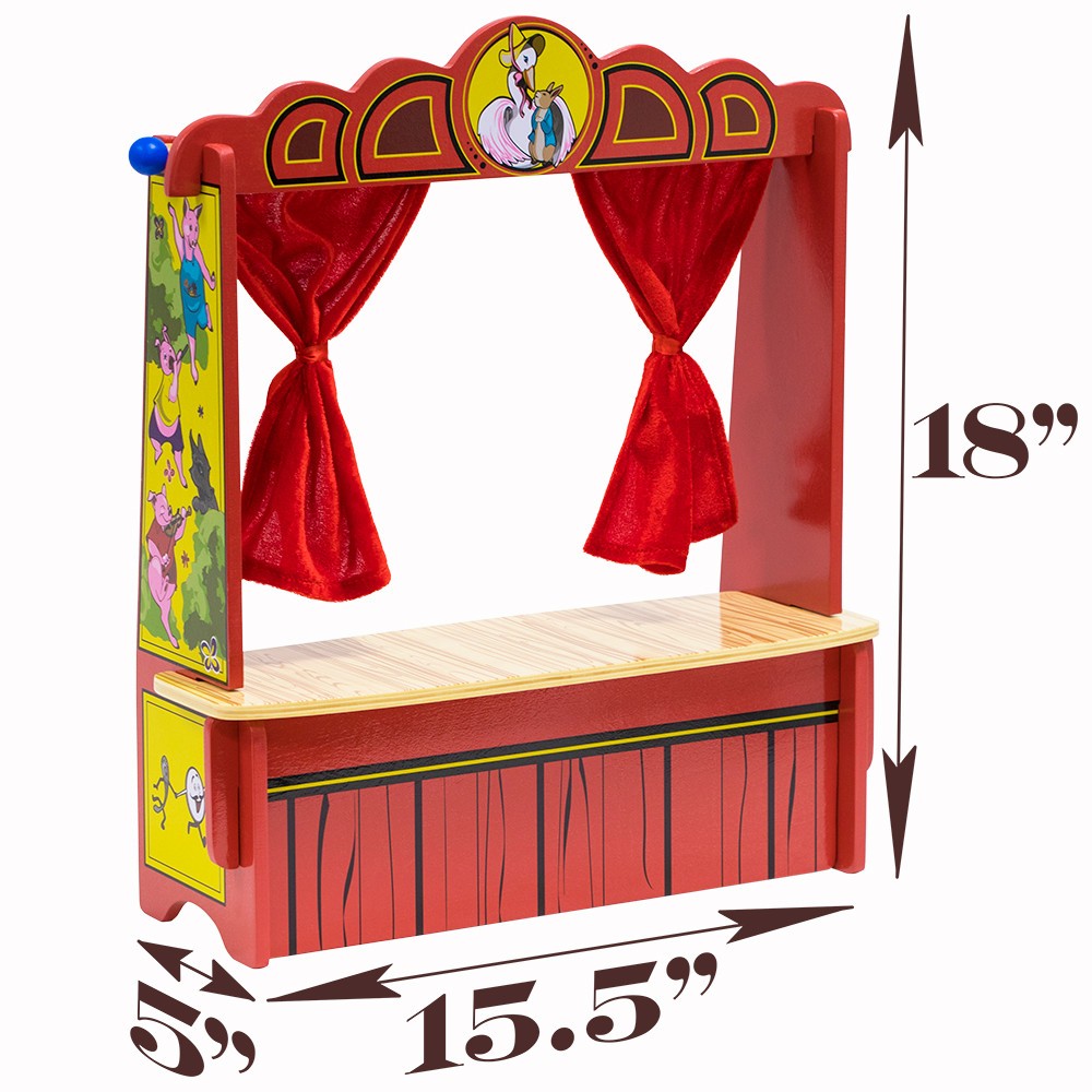 Deluxe Mother Goose’s 18x 16 inch Tabletop Puppet Theater – Easy Assembly!