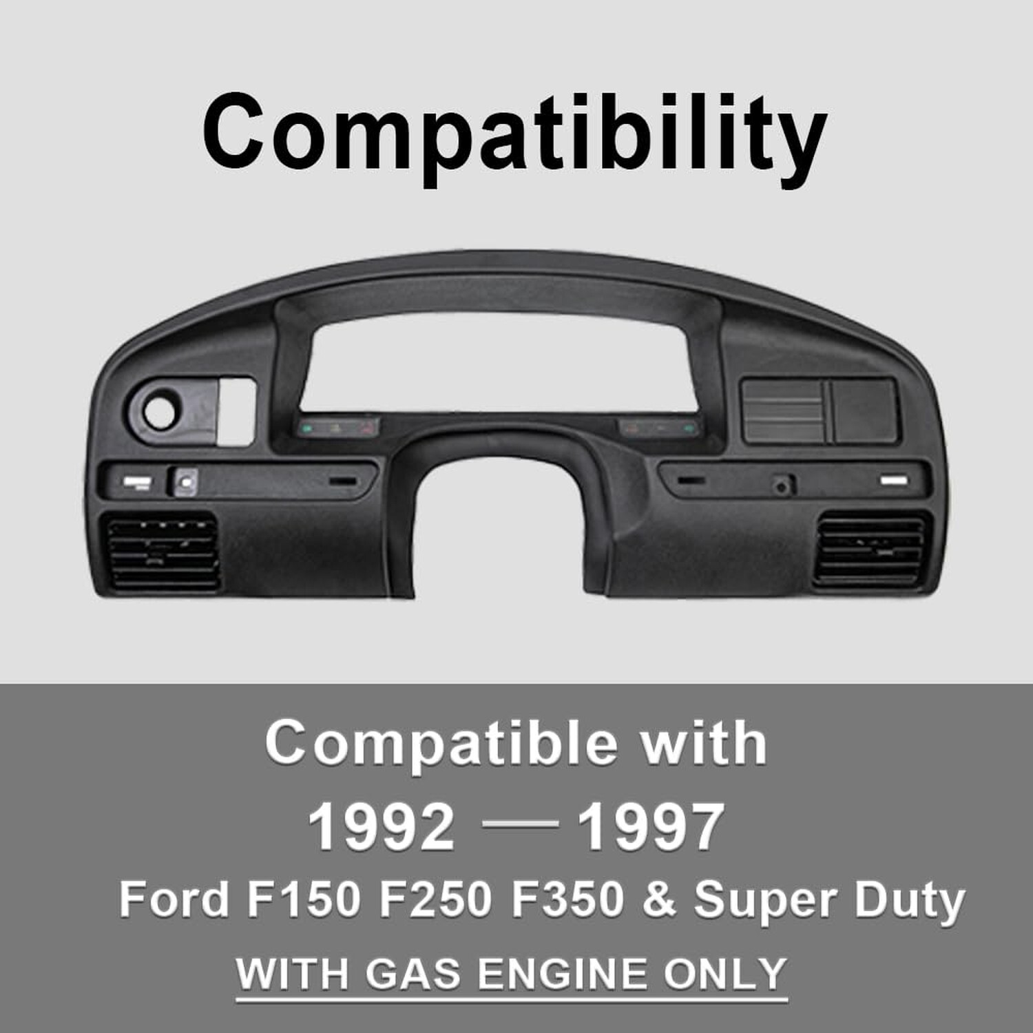 PIT66 Dash Panel Bezel Cover,Compatible with 1992-1997 Ford F150 F250 F350 Da…