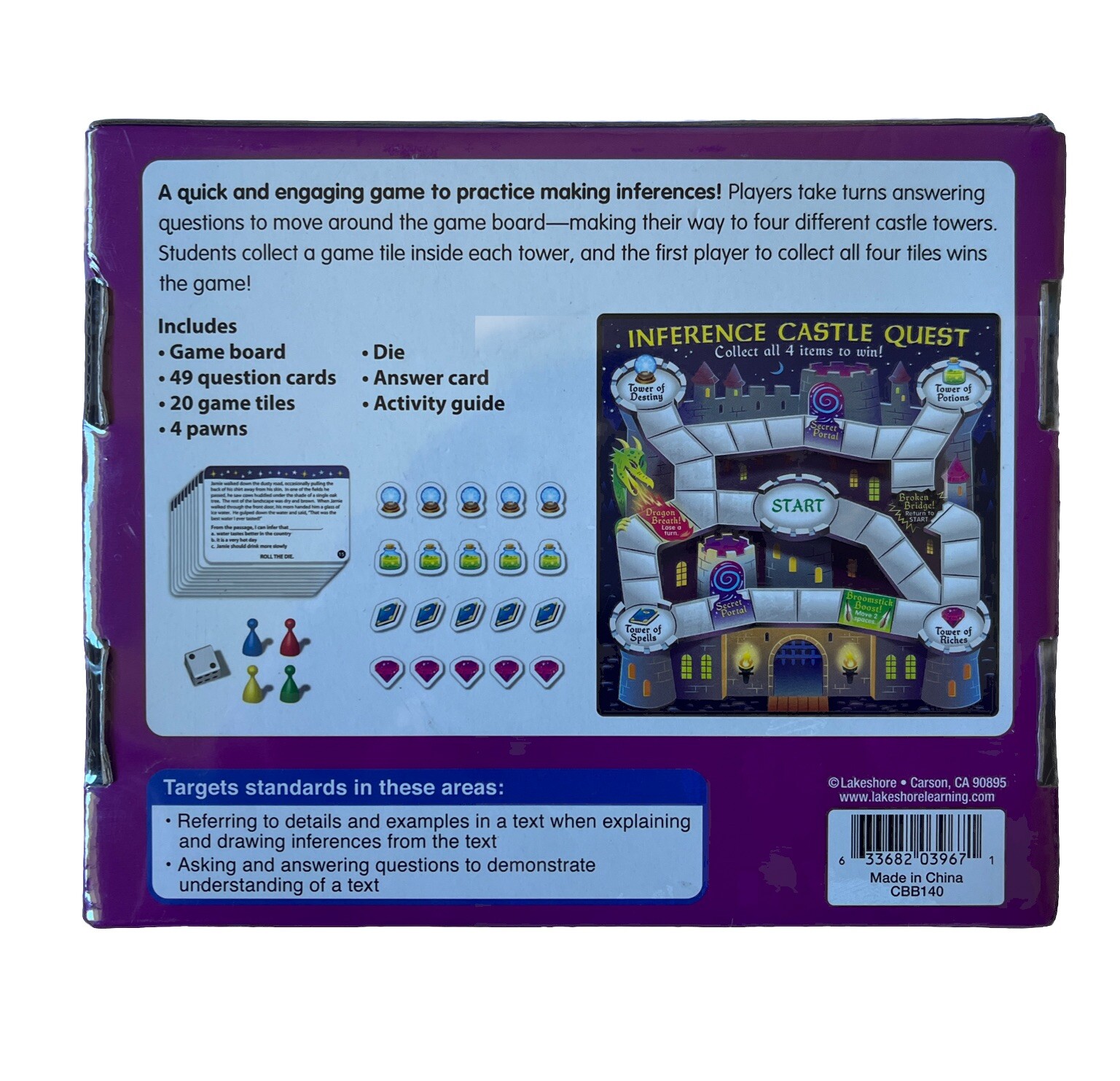 LAKESHORE LEARNING GRAB & PLAY READING GAME – MAKING INFERENCES – NEW/SEALED