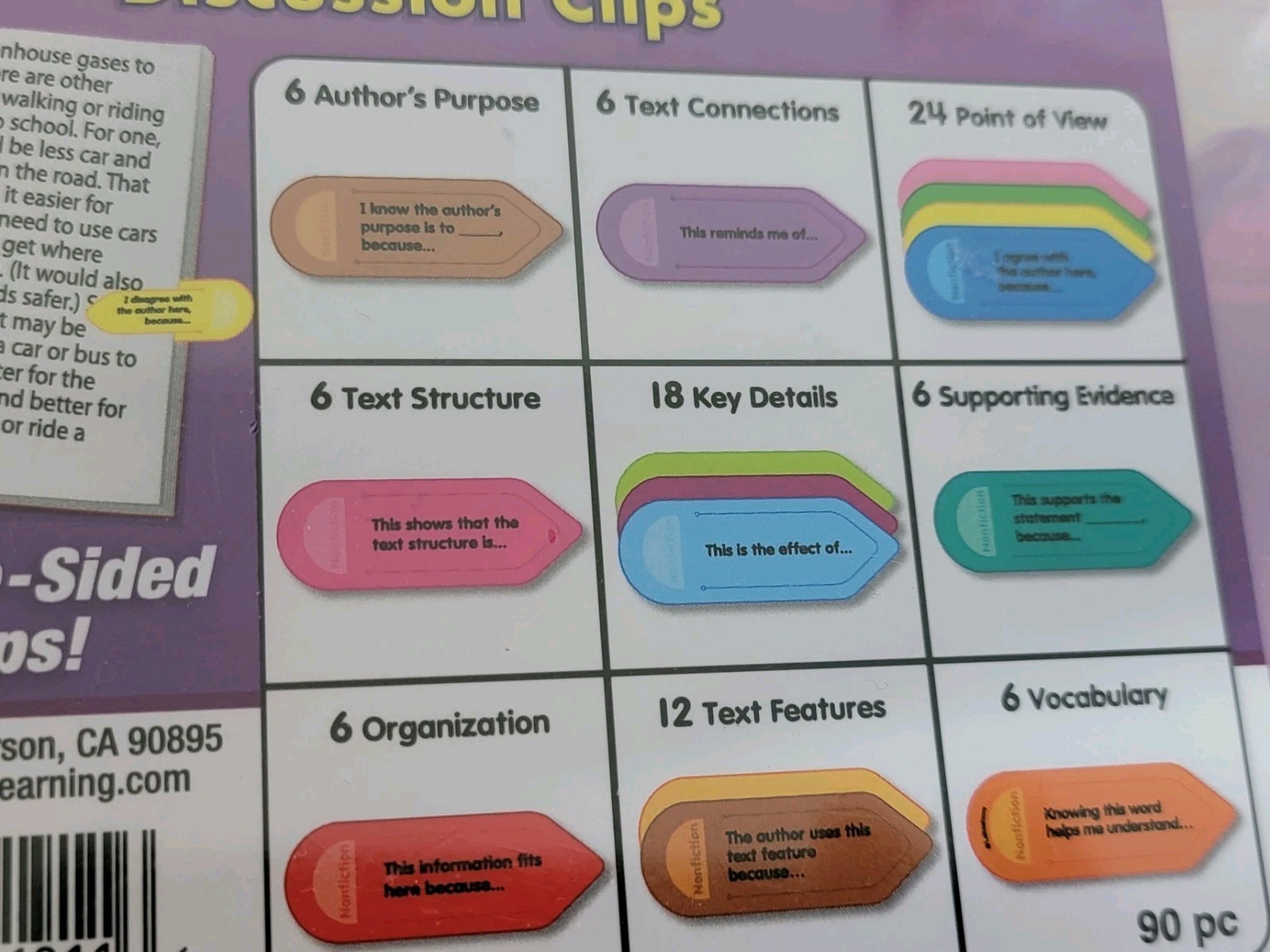 Lakeshore NonFiction Close Reading Discussion Clips, Grades 2-5 Sealed, NiP P869