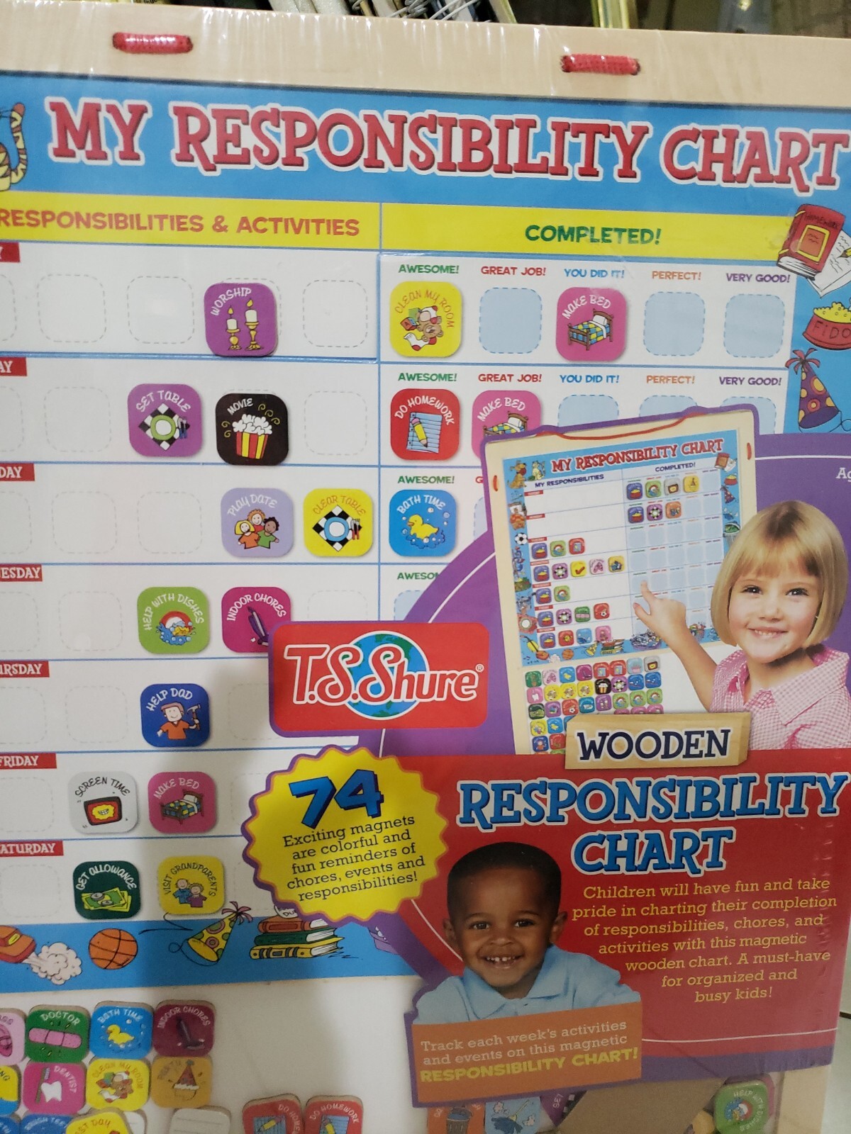 My Responsibility Chart Wooden Magnetic T.S. Shure Classic 14.5″x20″ New Sealed