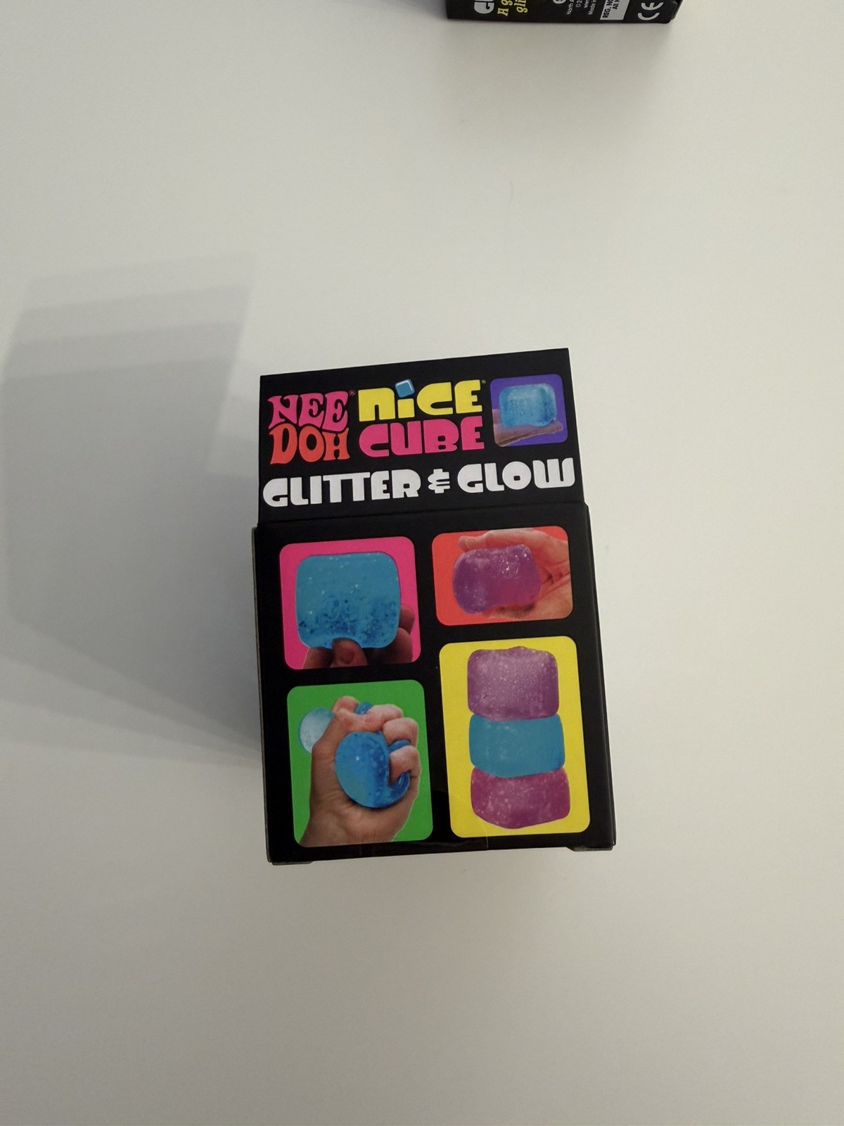 Lot of 2 NeeDoh Nice Cube Glitter & Glow squishy Squish Toy Schylling