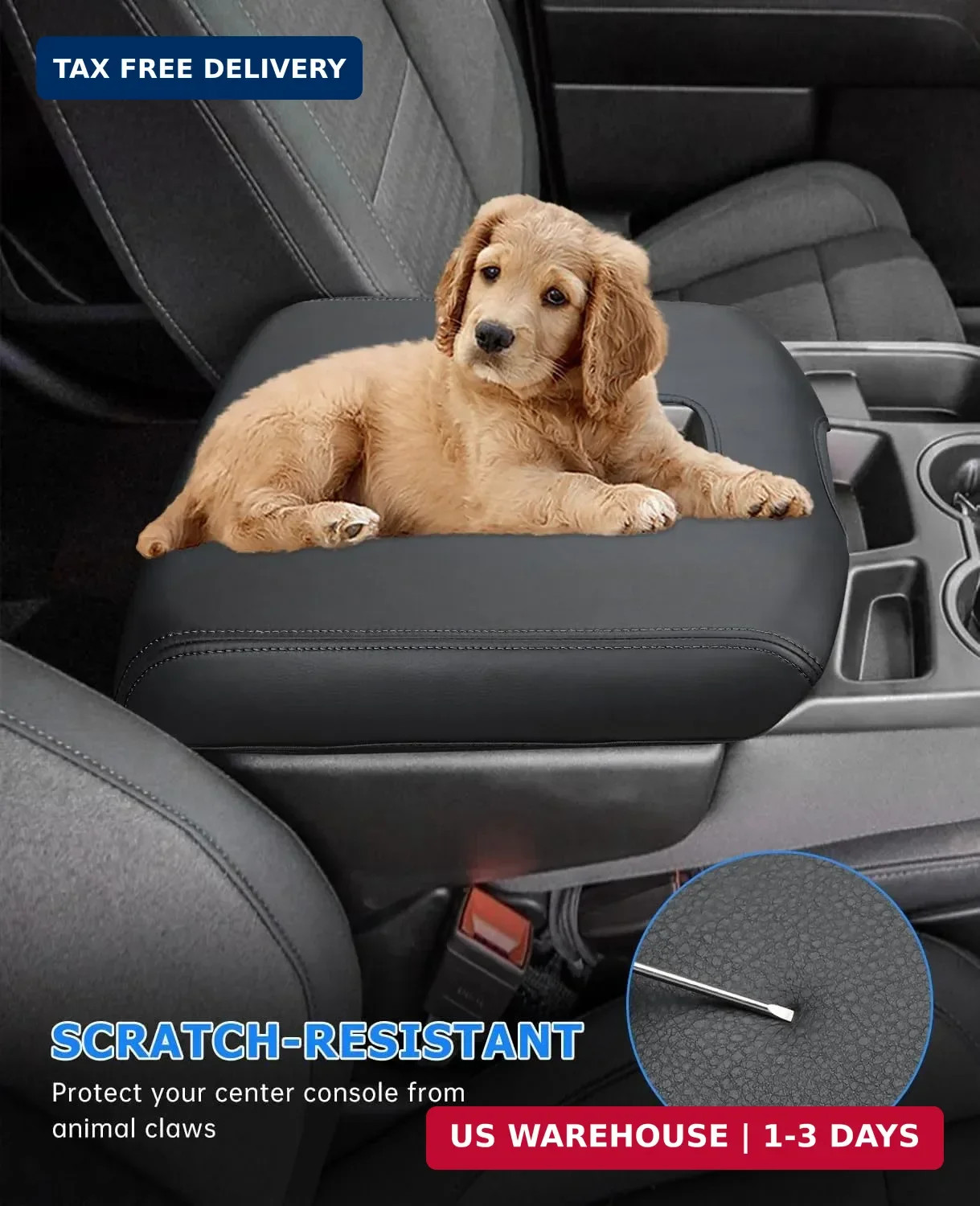 Center Console Armrest Cover for 2026 Chevy Silverado & GMC Sierra 2019 2