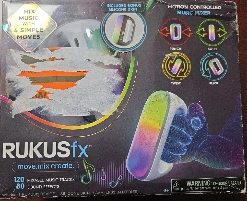Just Play Rukus FX Handheld Electronic Game White Motion Controlled Music Mixer