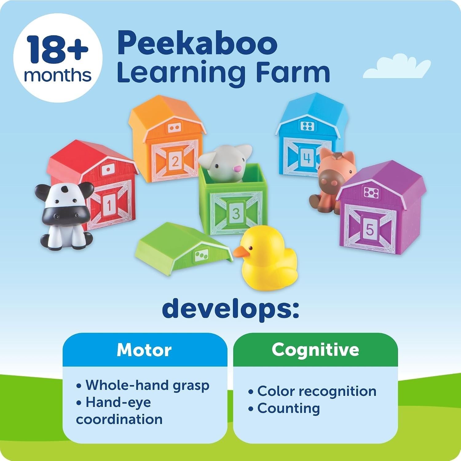 Peekaboo Learning Farm: Interactive Toddler Animal & Color Recognition Playset