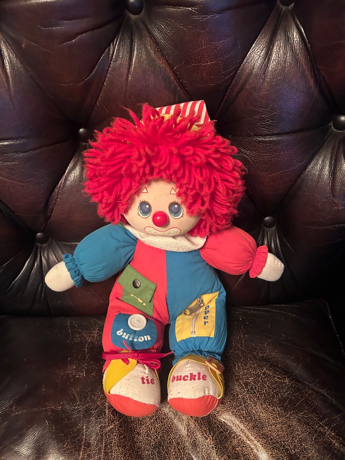 Vintage 1983 American Greetings Amtoy Doll 16” Learn to Dress Clown