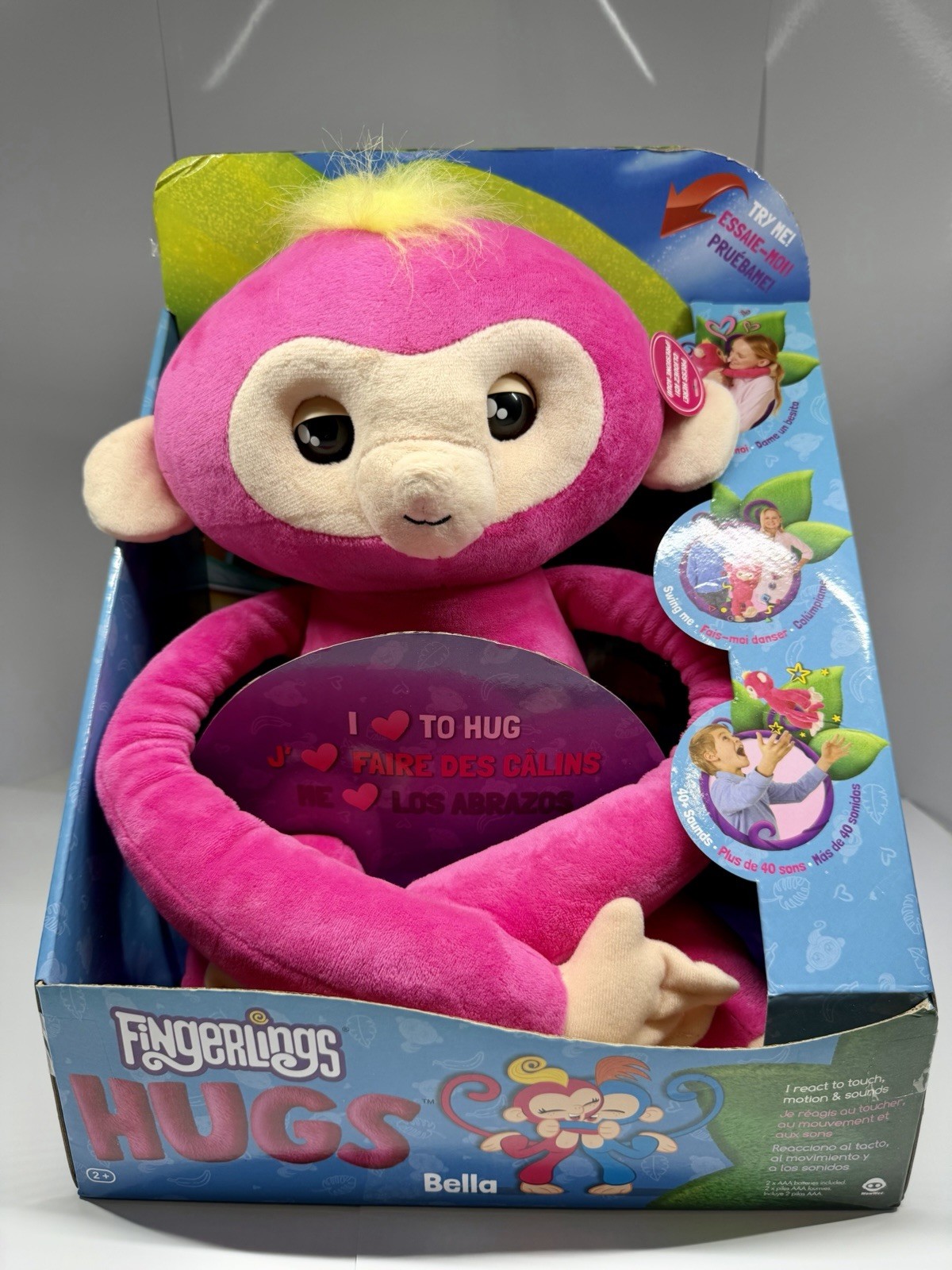 I love to hug monkey Fingerlings Hugs Bella interactive makes 40+ sounds