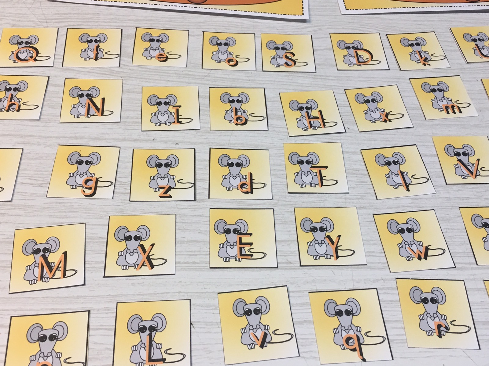 Upper And Lower Case Mouse Sort -Laminated Activity Cards Set
