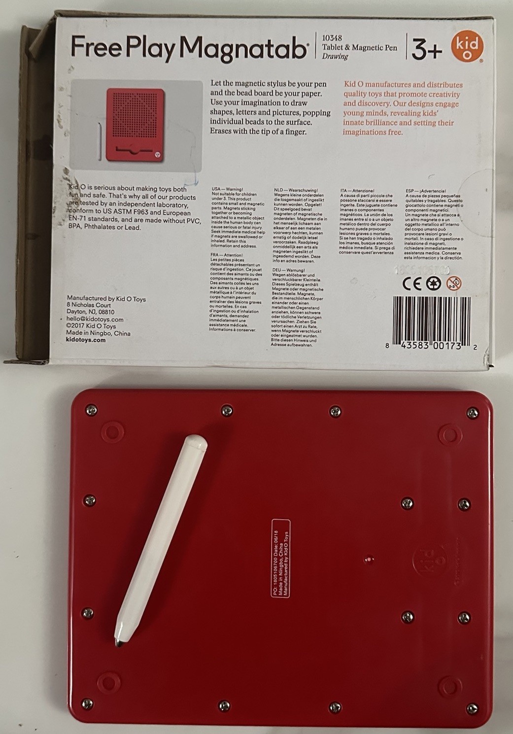 Red The Original Free Draw Magnatab Tablet & Magnetic Pen PlayMonster Kids 3+