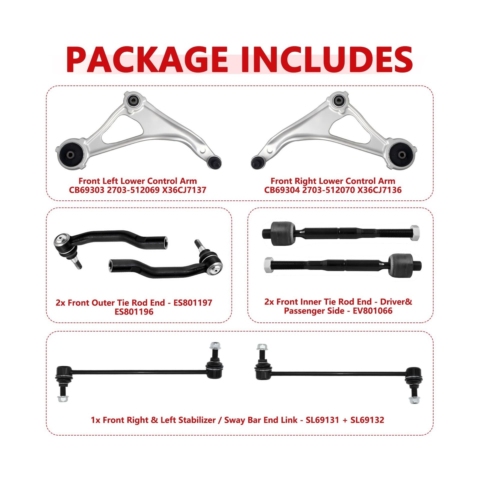 Front Lower Control Arm Kit Fits 2014-2018 Nissan Altima,2013 Nissan Altima 4…